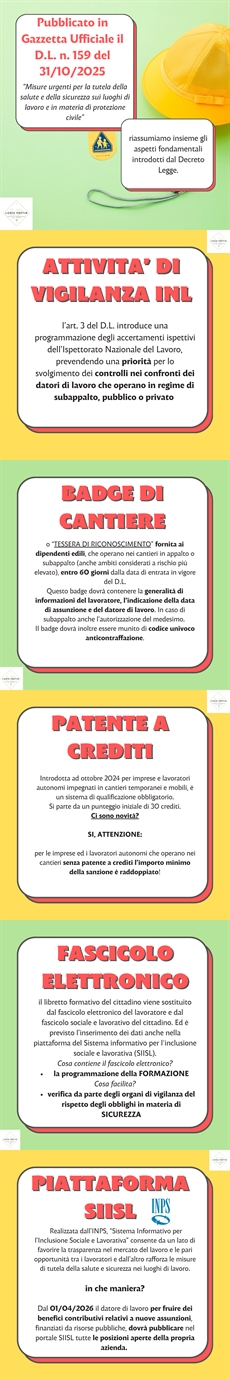 D.L. 159/2025: SALUTE E SICUREZZA NEL LAVORO - NOVITA'?