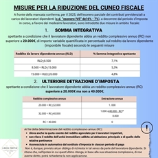 NUOVE MISURE PER LA RIDUZIONE DEL CUNEO FISCALE 2025